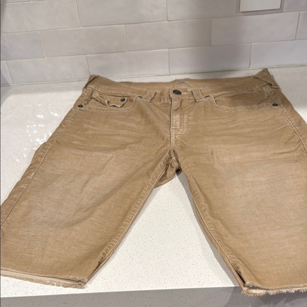 True Religion Tan Jean Shorts for Men